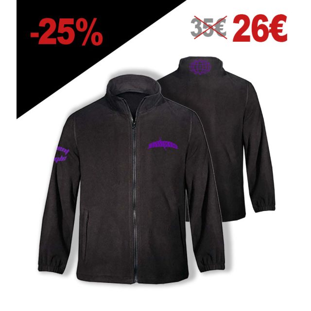 Μαύρο Fleece με Μωβ Τύπωμα