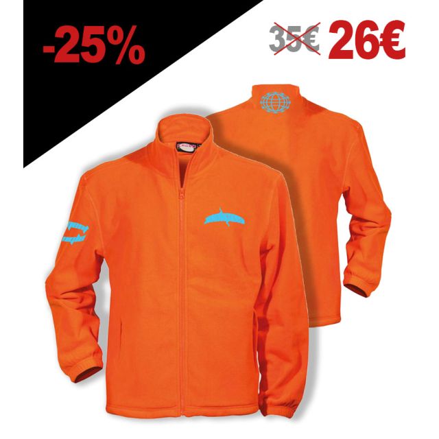 Πορτοκαλί Fleece με Γαλάζιο Τϋπωμα