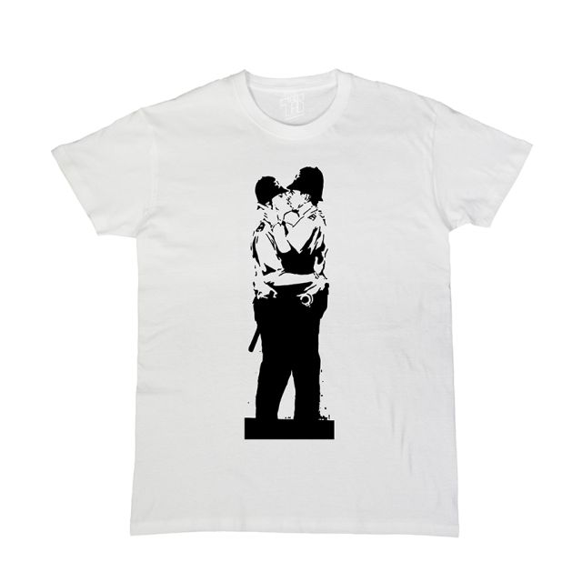 Policemen kissing