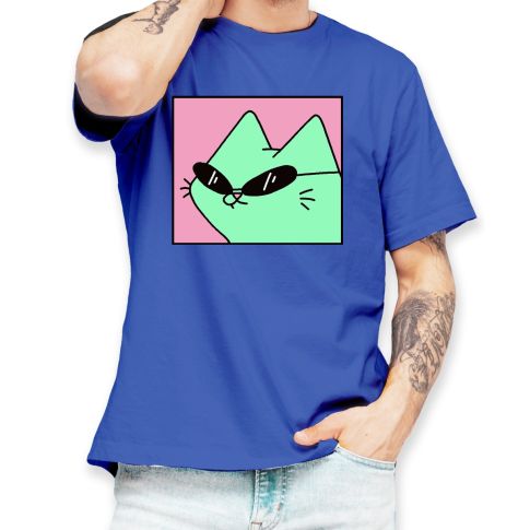 Green Cat With Glasses