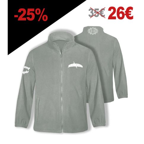 Γκρι Fleece με Λευκό Τύπωμα